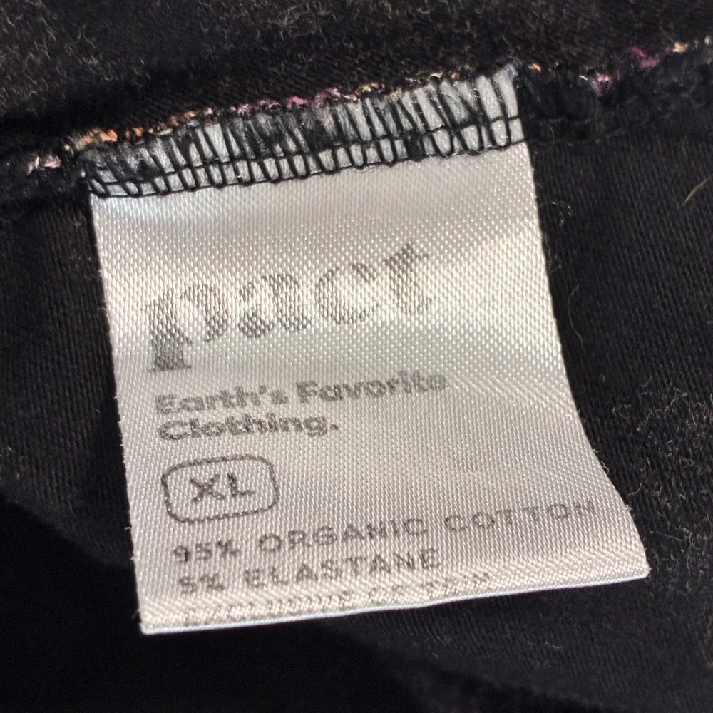 Pact Maxi Dress Organic Cotton Fit Flare Womens XL Black Floral Granola - Picture 7 of 13